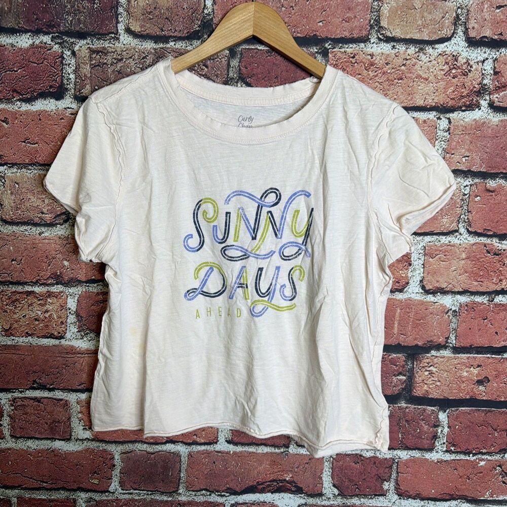 Anthropologie Carly Chan Tee Top Sz Medium Sunny Days Ahead Shirt